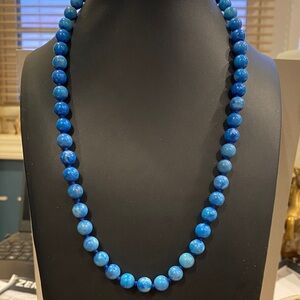 Vintage Deep Blue Stone  Beaded Necklace